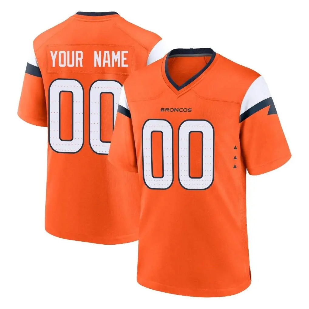 Kooe Custom D.Broncos Orange Home Game Any Name & Numbers Stitched Jerseys