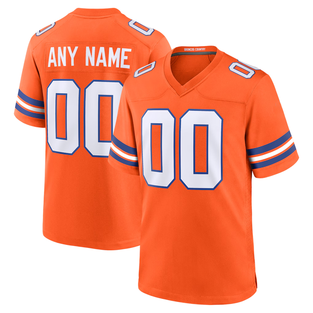 Kooe Custom D.Broncos Orange Mile High Collection 1977 Throwback Game Stitched Jerseys
