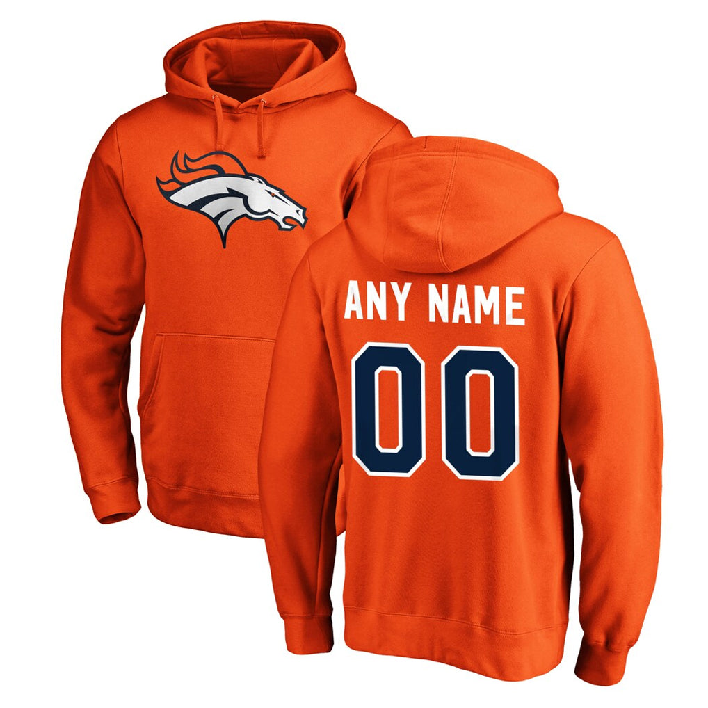 Kooe Custom D.Broncos Orange Pullover Hoodie Limited Any Name & Numbers Stitched Jerseys