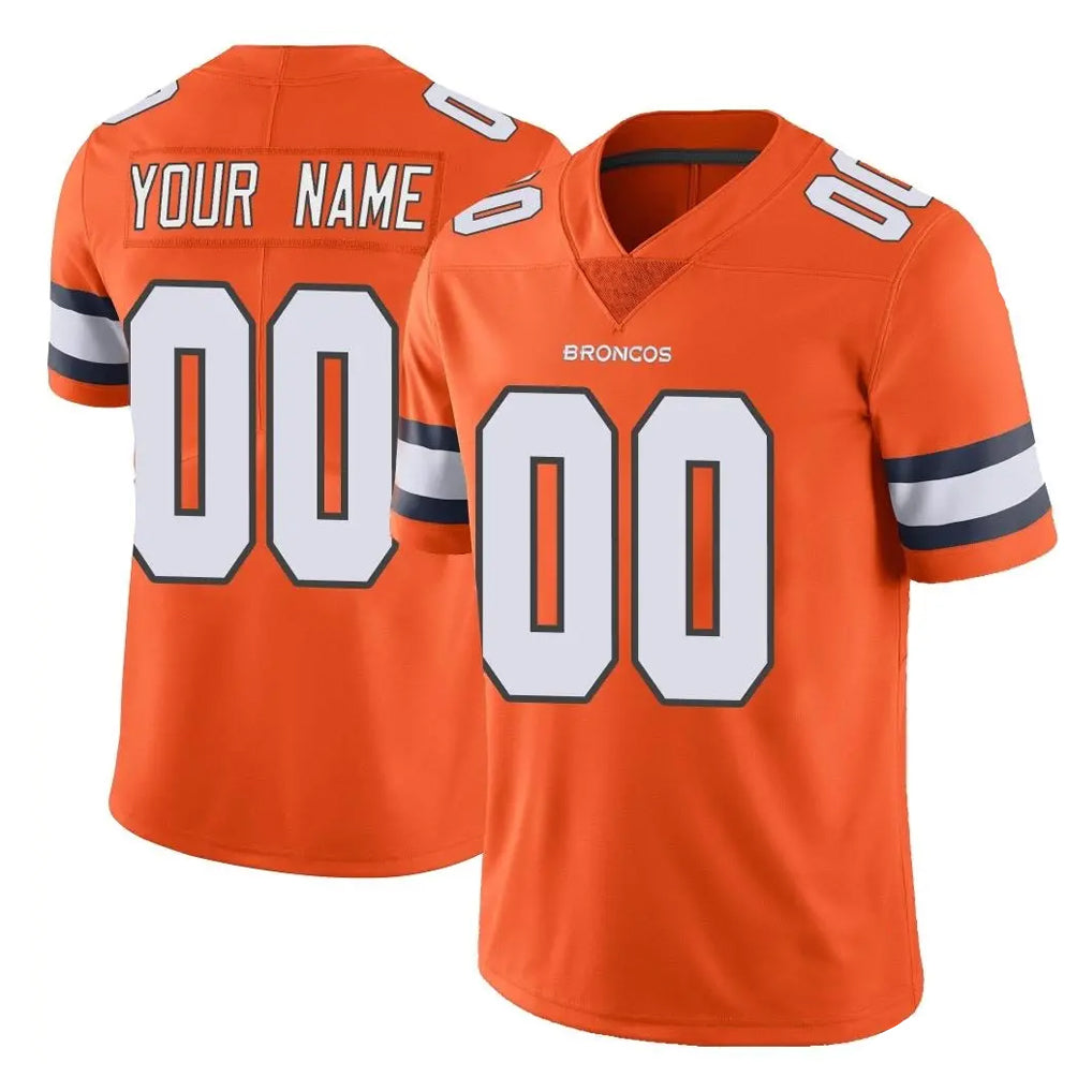 Kooe Custom D.Broncos Orange Vapor Untouchable Limited Home Game Any Name & Numbers Stitched Jerseys