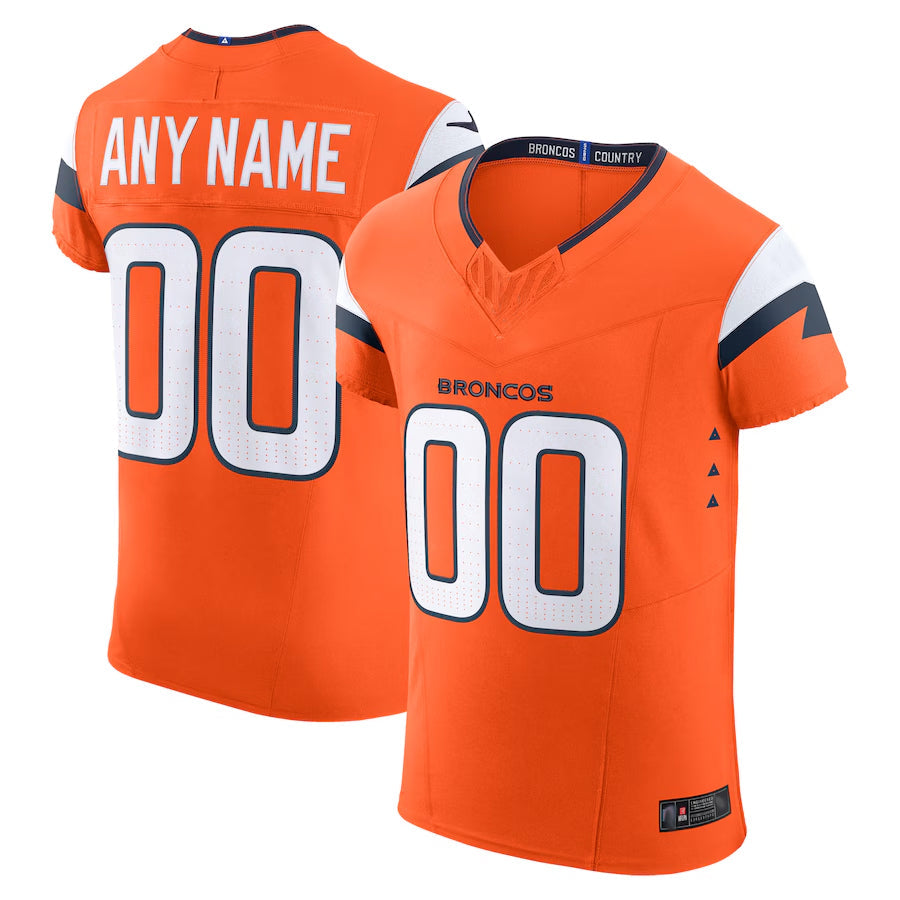 Kooe Custom D.Broncos Vapor F.U.S.E. Elite Orange Stitched Jerseys