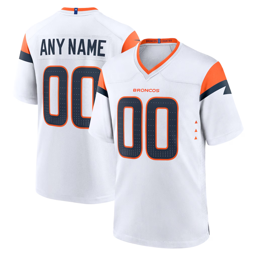 Kooe Custom D.Broncos White Game Stitched Jerseys