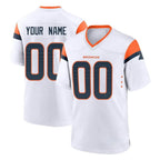 Kooe Custom D.Broncos White Home Game Any Name & Numbers Stitched Jerseys