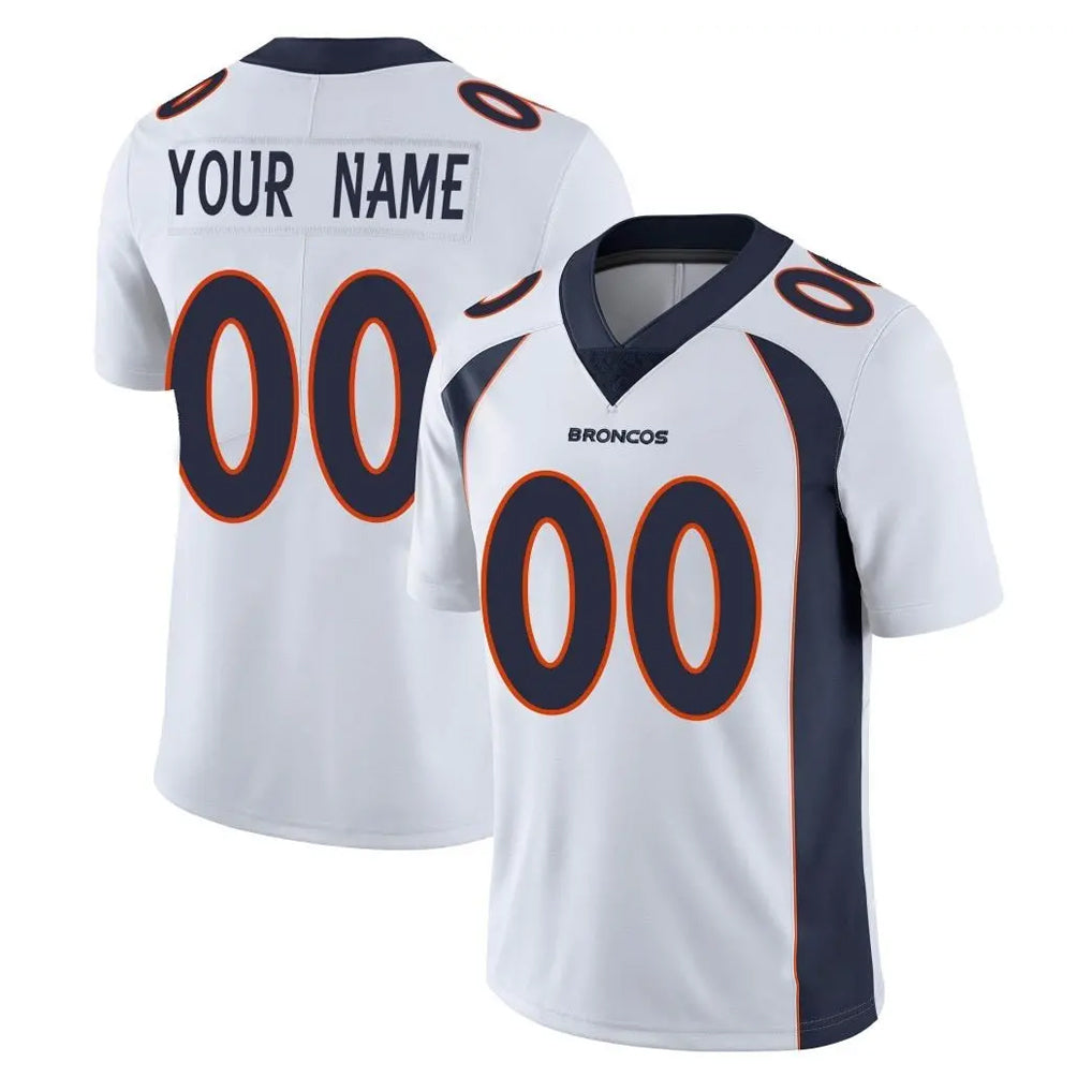 Kooe Custom D.Broncos White Vapor Untouchable Limited Home Game Any Name & Numbers Stitched Jerseys