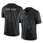 Kooe Custom D.Cowboys Black Limited Reflective Home Game Any Name & Numbers Stitched Jerseys