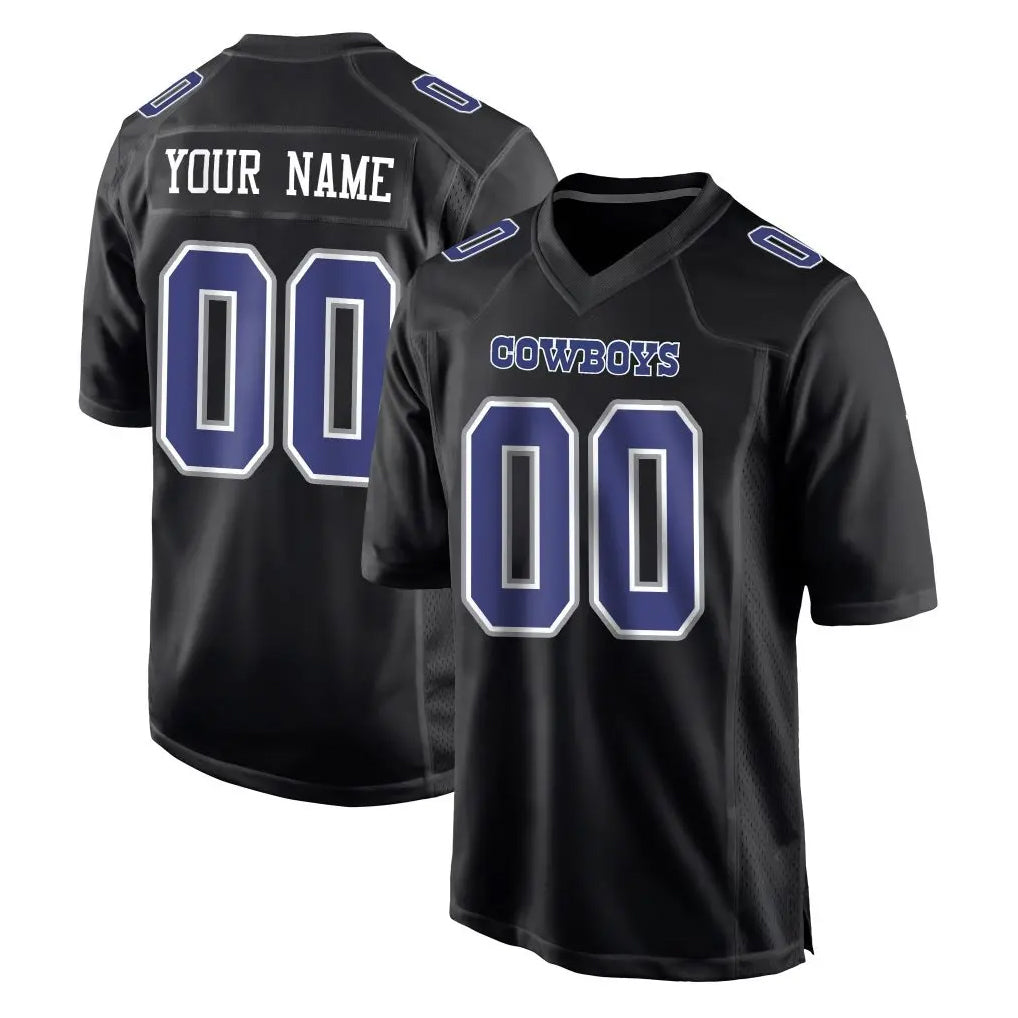 Kooe Custom D.Cowboys Carbon Black Fashion Home Game Any Name & Numbers Stitched Jerseys