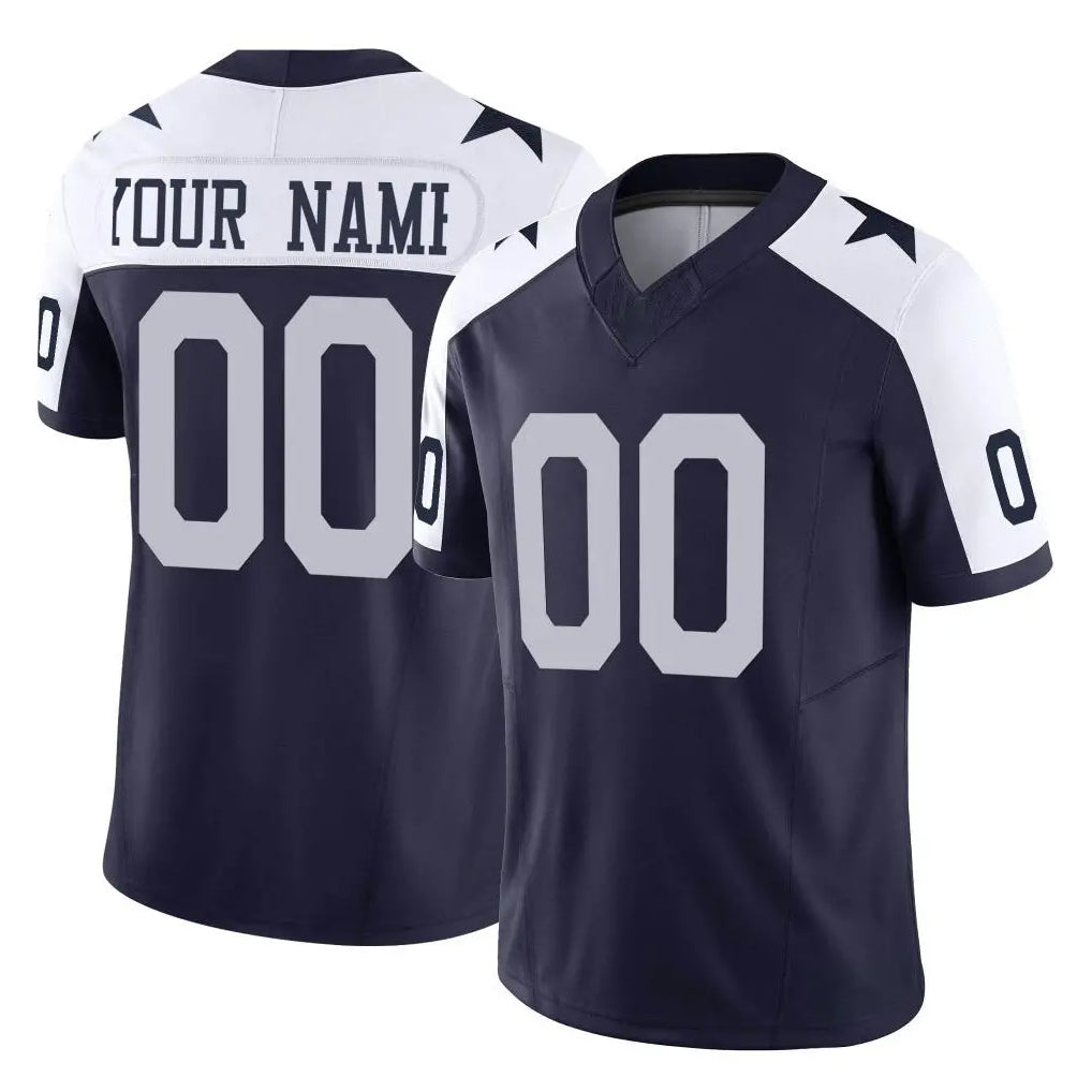 Kooe Custom D.Cowboys Navy-White Limited Alternate Vapor F.U.S.E. Home Game Any Name & Numbers Stitched Jerseys