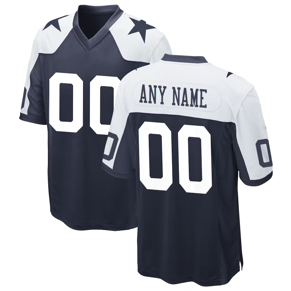 Kooe Custom D.Cowboys Navy Alternate Game Jersey Stitched Jerseys
