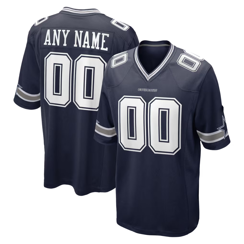 Kooe Custom D.Cowboys Navy Game Stitched Jerseys