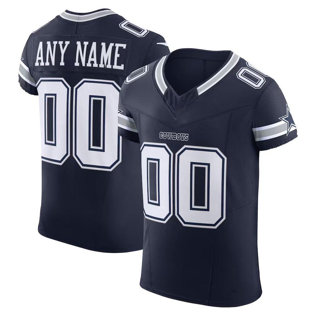 Kooe Custom D.Cowboys Navy Vapor F.U.S.E. Elite Stitched Jerseys