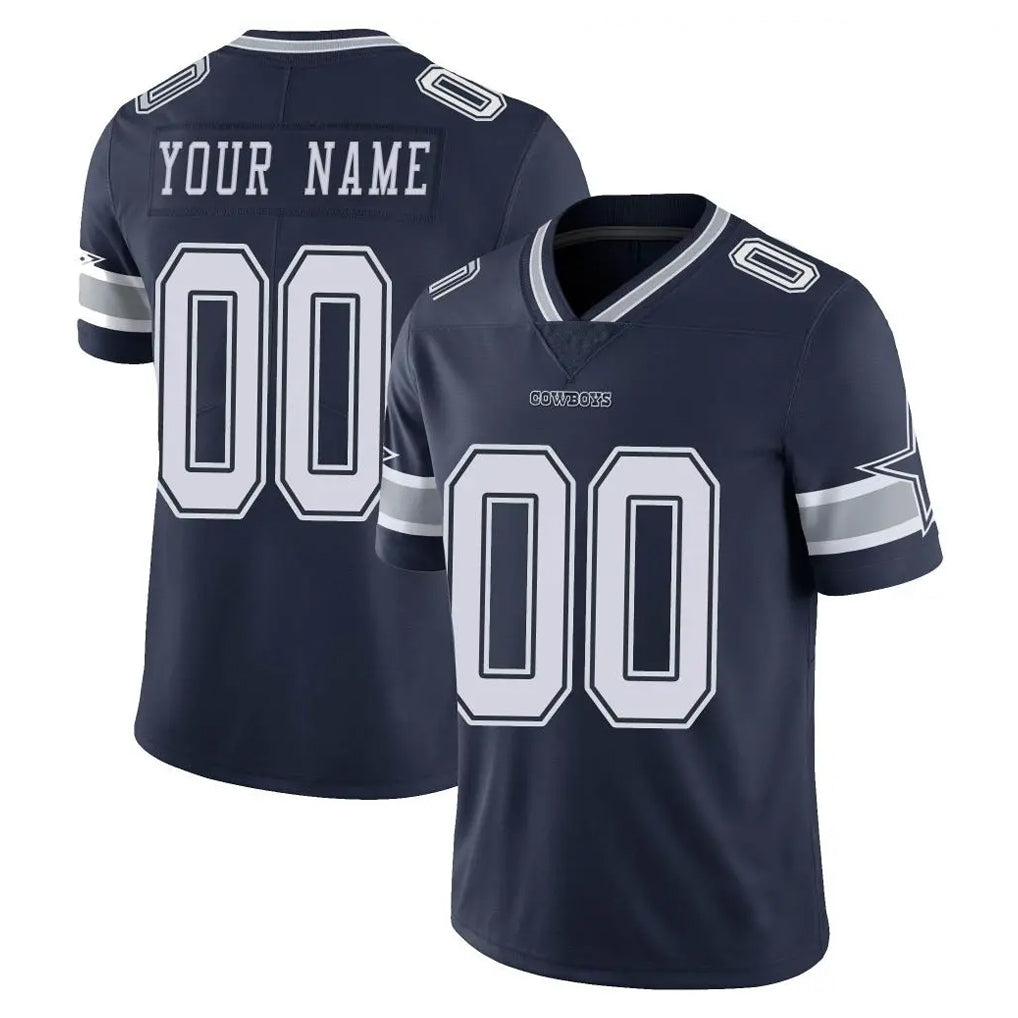Kooe Custom D.Cowboys Navy Vapor Untouchable Limited Home Game Any Name & Numbers Stitched Jerseys