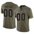 Kooe Custom D.Cowboys Olive Salute to Service Limited Game Any Name & Numbers Stitched Jerseys