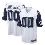 Kooe Custom D.Cowboys White-Navy Home Game Any Name & Numbers Stitched Jerseys