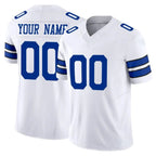 Kooe Custom D.Cowboys White Limited Vapor F.U.S.E. Home Game Any Name & Numbers Stitched Jerseys