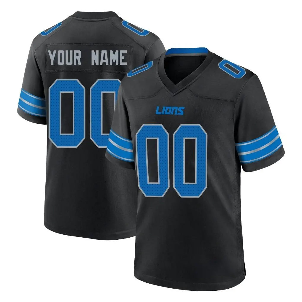 Kooe Custom D.Lions Black Alternate Home Game Any Name & Numbers Stitched Jerseys