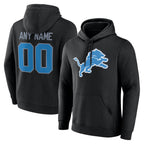 Kooe Custom D.Lions Black Pullover Hoodies Limited Any Name & Numbers Stitched Jerseys