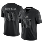 Kooe Custom D.Lions Black RFLCTV Limited Stitched Jerseys