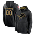 Kooe Custom D.Lions Black Salute to Service Hoodies Limited Game Any Name & Numbers Stitched Jerseys