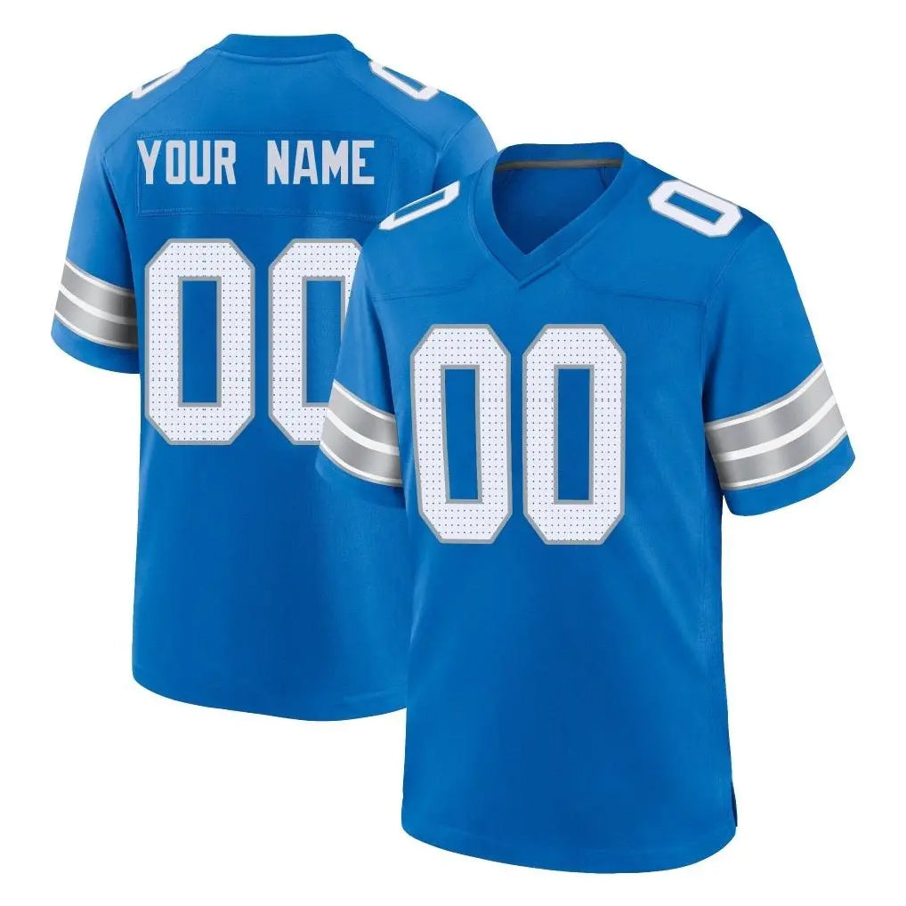 Kooe Custom D.Lions Blue Alternate Home Game Any Name & Numbers Stitched Jerseys