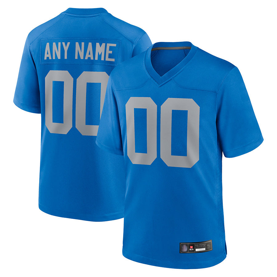 Kooe Custom D.Lions Blue Limted Game Alternate Stitched Jerseys