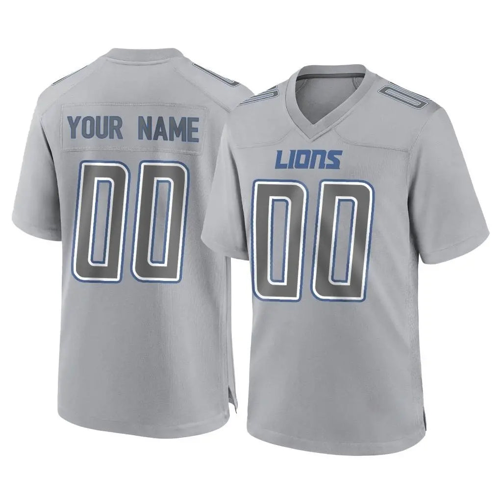 Kooe Custom D.Lions Gray Atmosphere Fashion Home Game Any Name & Numbers Stitched Jerseys
