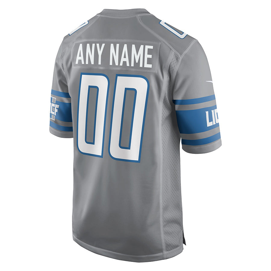 Kooe Custom D.Lions Gray Replica Game Stitched Jerseys
