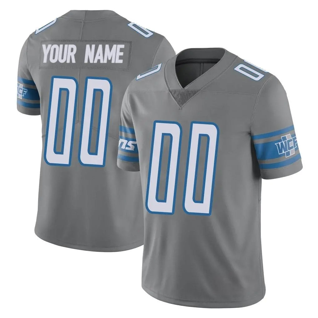Kooe Custom D.Lions Gray Vapor Untouchable Limited Home Game Any Name & Numbers Stitched Jerseys