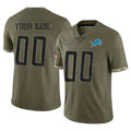 Kooe Custom D.Lions Olive Salute To Service Limited Any Name & Numbers Stitched Jerseys