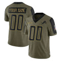 Kooe Custom D.Lions Olive Salute To Service Limited Game Any Name & Numbers Stitched Jerseys