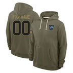 Kooe Custom D.Lions Olive Salute to Service Pullover Hoodies Limited Any Name & Numbers Stitched Jerseys