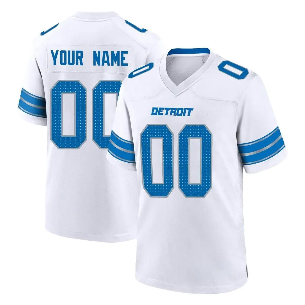 Kooe Custom D.Lions White Alternate Home Game Any Name & Numbers Stitched Jerseys