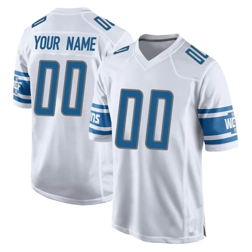 Kooe Custom D.Lions White Home Game Any Name & Numbers Stitched Jerseys