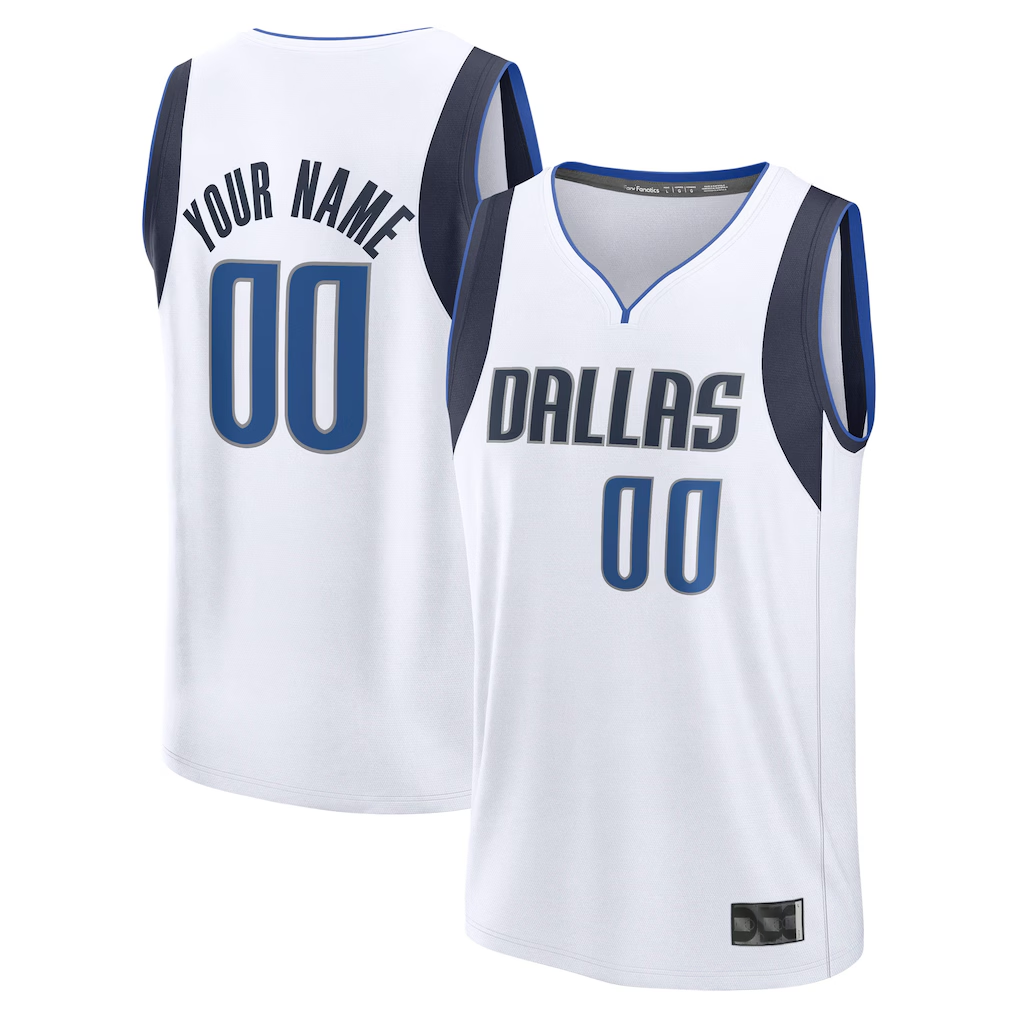Kooe Custom D.Mavericks White Fast Break Jerseys - Association Edition
