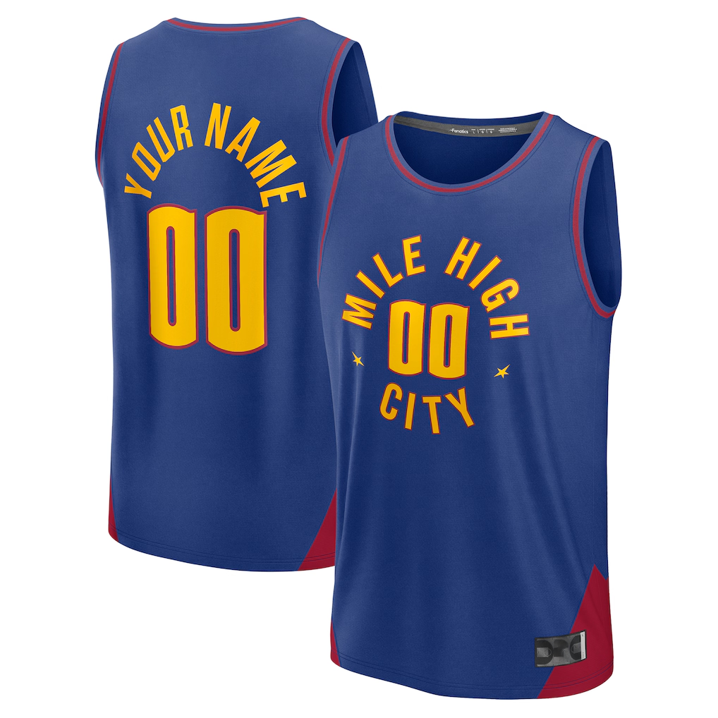 Kooe Custom D.Nuggets  Blue Fast Break Jerseys - Statement Edition