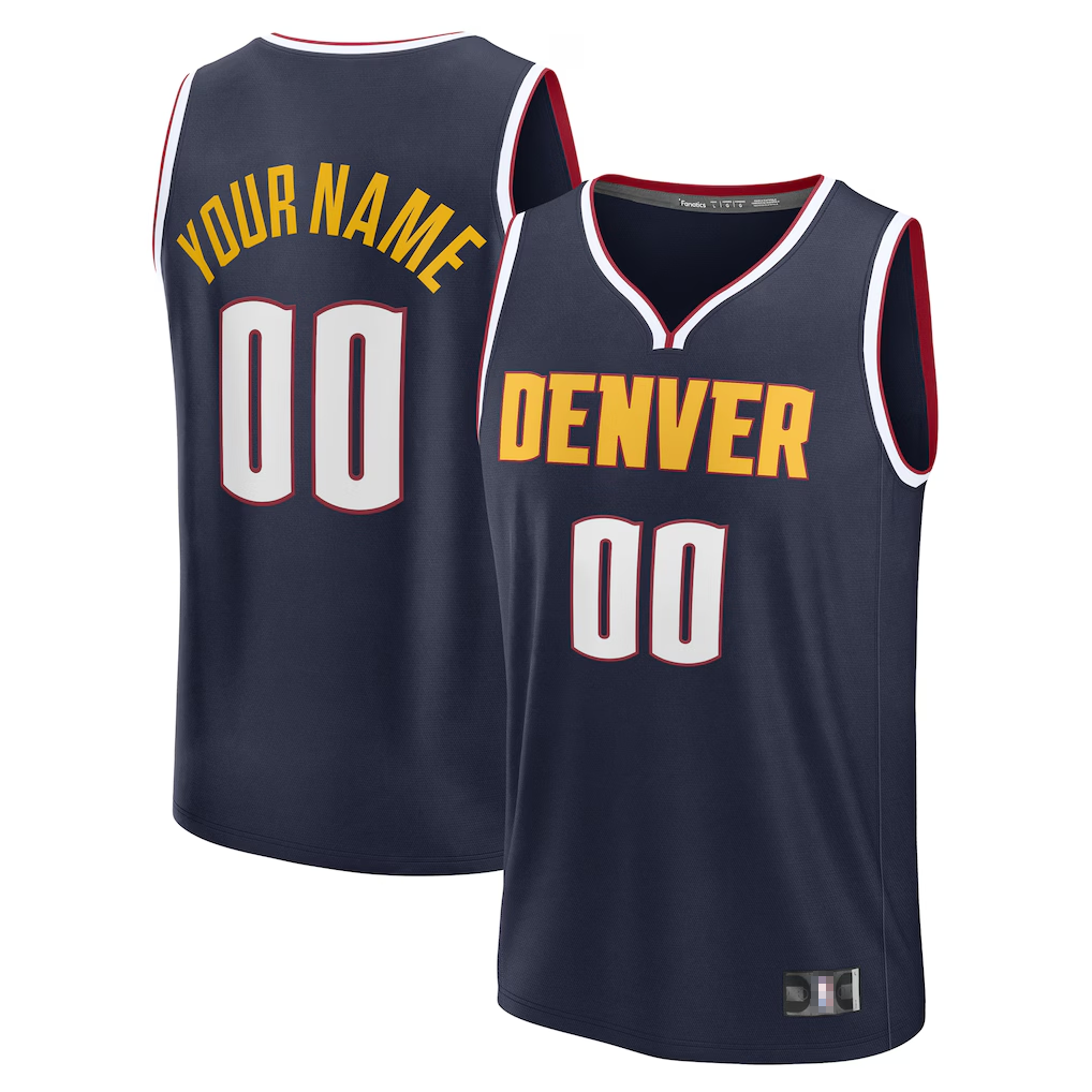 Kooe Custom D.Nuggets Navy Fast Break Jerseys - Icon Edition