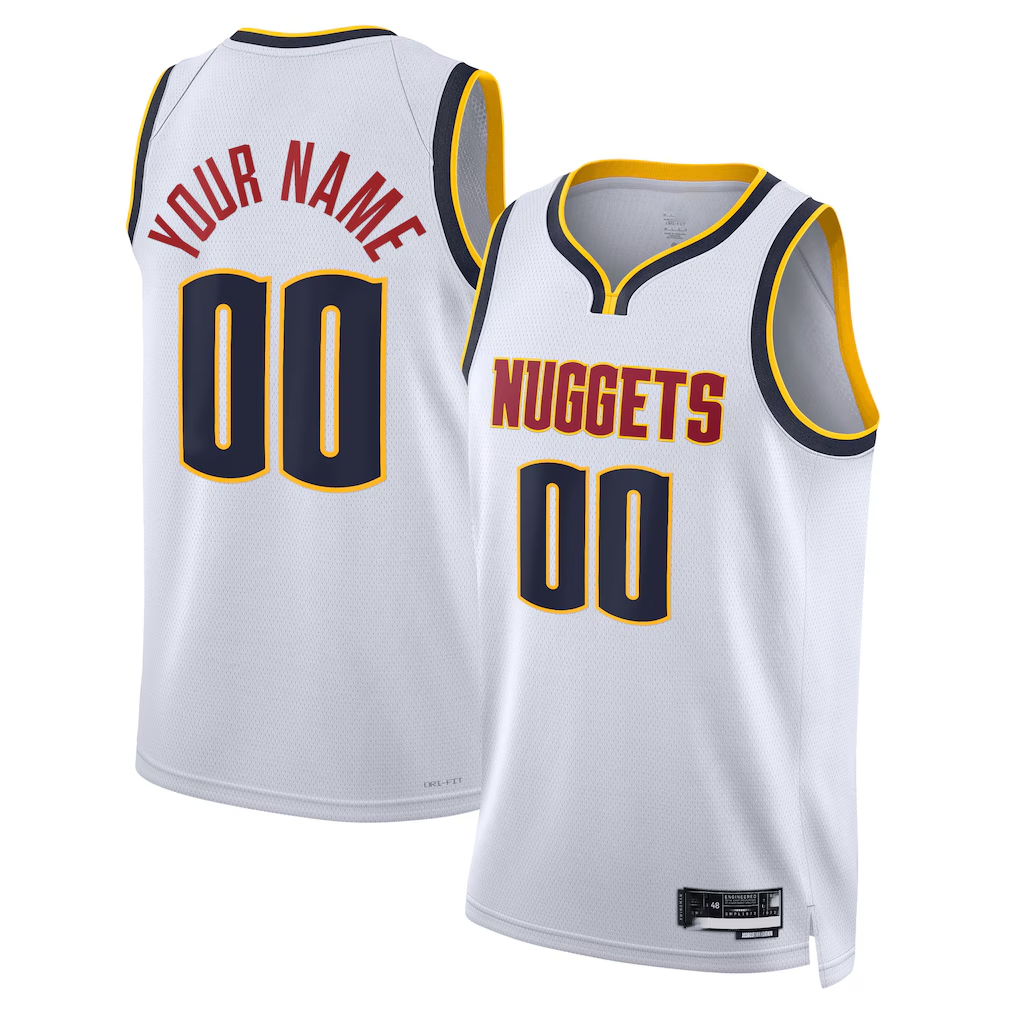 Kooe Custom D.Nuggets White Swingman Jerseys - Association Edition