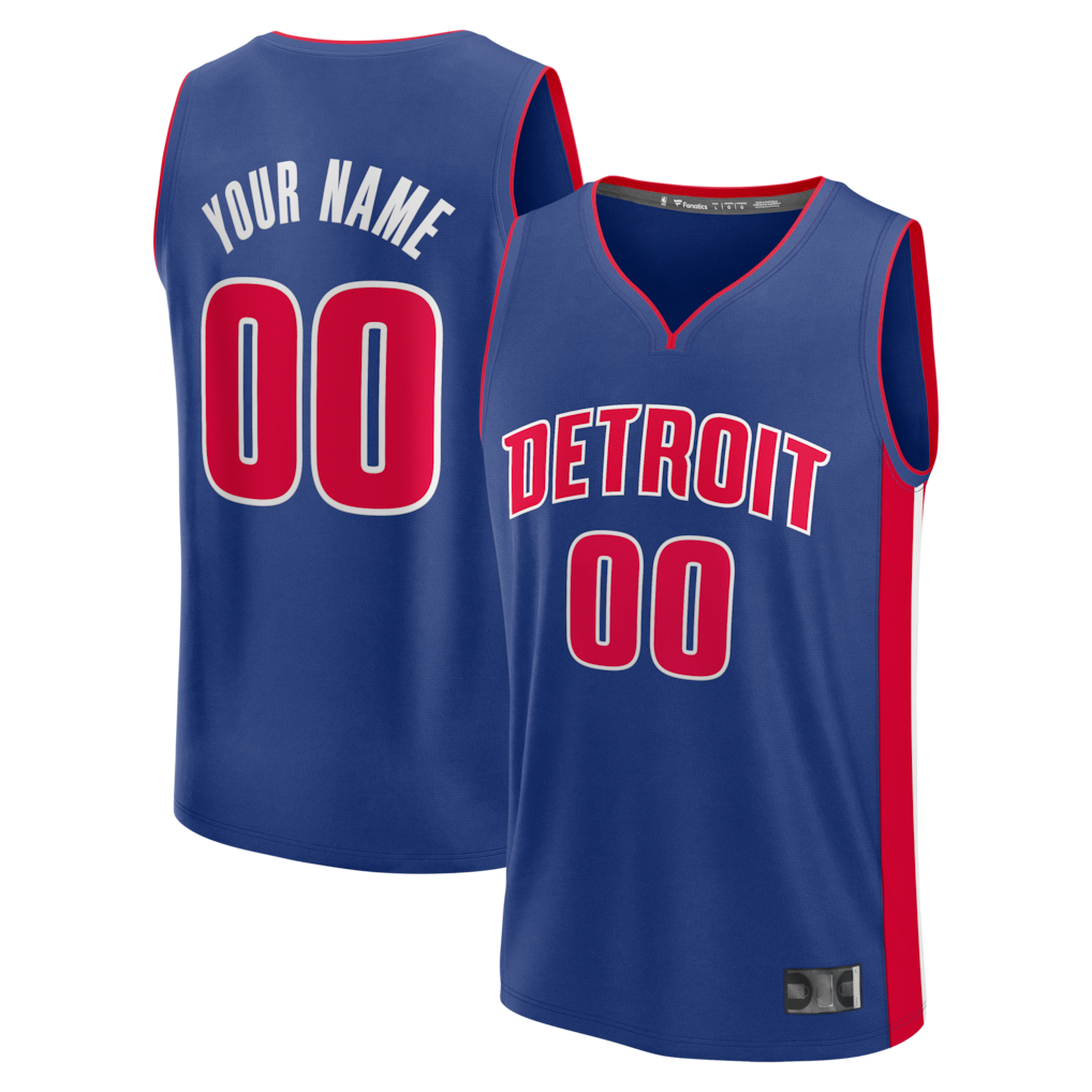 Kooe Custom D.Pistons  Blue Fast Break Jerseys - Icon Edition