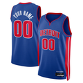 Kooe Custom D.Pistons Blue Swingman Jerseys - Icon Edition