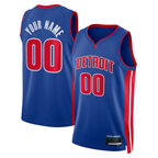 Kooe Custom D.Pistons Blue Swingman Jerseys - Icon Edition