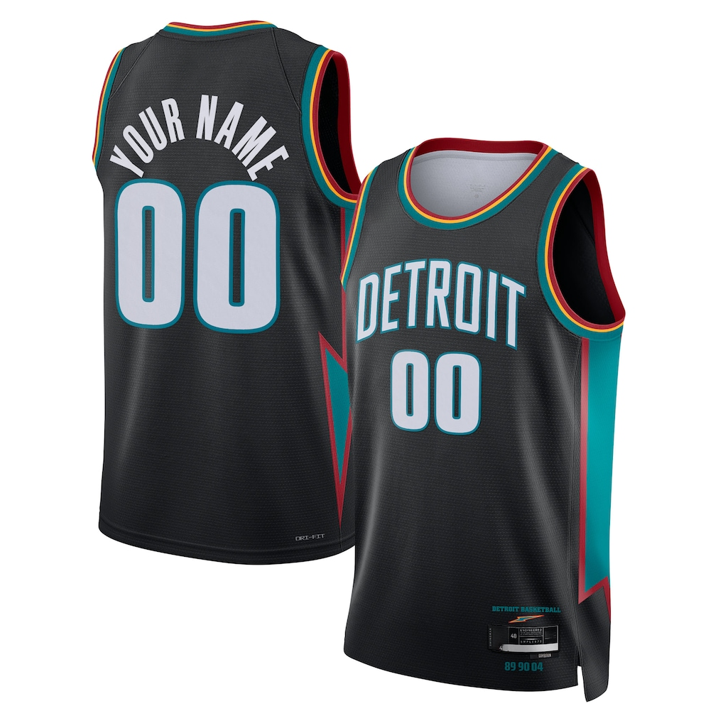 Kooe Custom D.Pistons Charcoal 202526 City Edition Swingman Jerseys