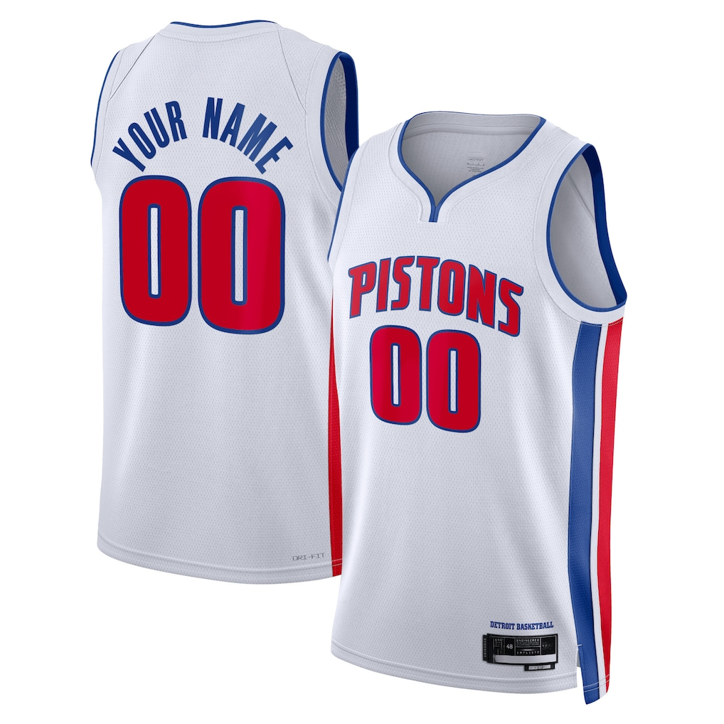 Kooe Custom D.Pistons White Swingman Jerseys - Association Edition