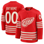 Kooe Custom D.Red wings Red Centennial Premium Jerseys