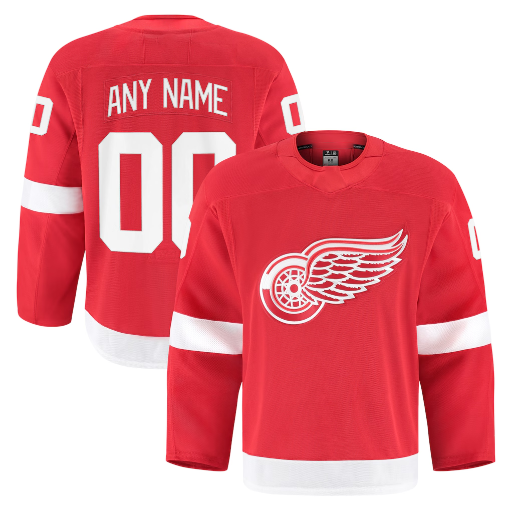 Kooe Custom D.Red wings Red Home Authentic Pro Jerseys