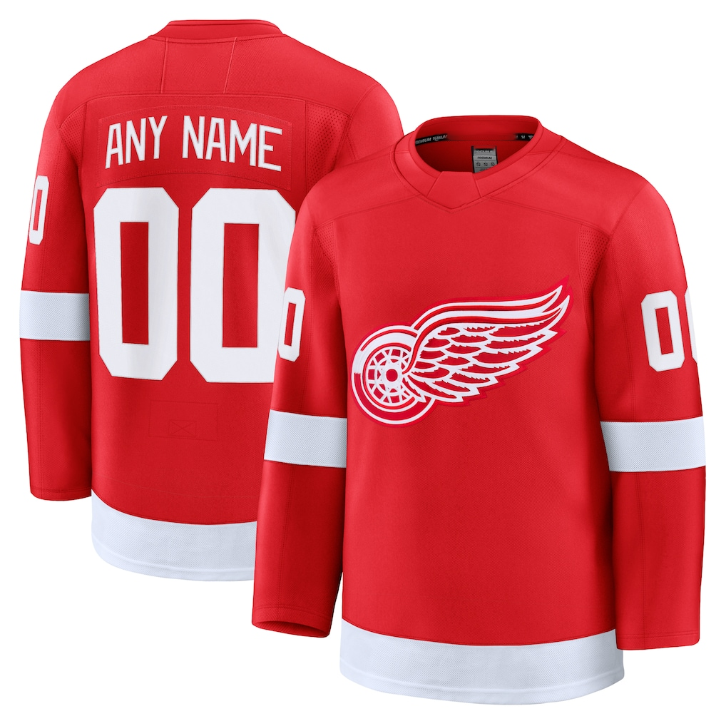 Kooe Custom D.Red wings Red Home Premium Jerseys