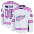 Kooe Custom D.Red wings White 2024 Hockey Fights Cancer Practice Jerseys