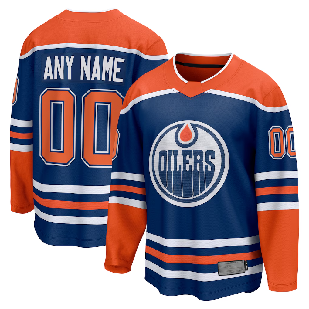Kooe Custom E.Oilers Royal Home Breakaway Jerseys