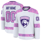 Kooe Custom F.Panthers White 2024 Hockey Fights Cancer Practice Jerseys