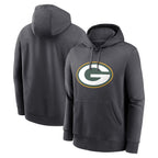Kooe Custom GB.Packers Anthracite Pullover Hoodie Game Stitched Jerseys