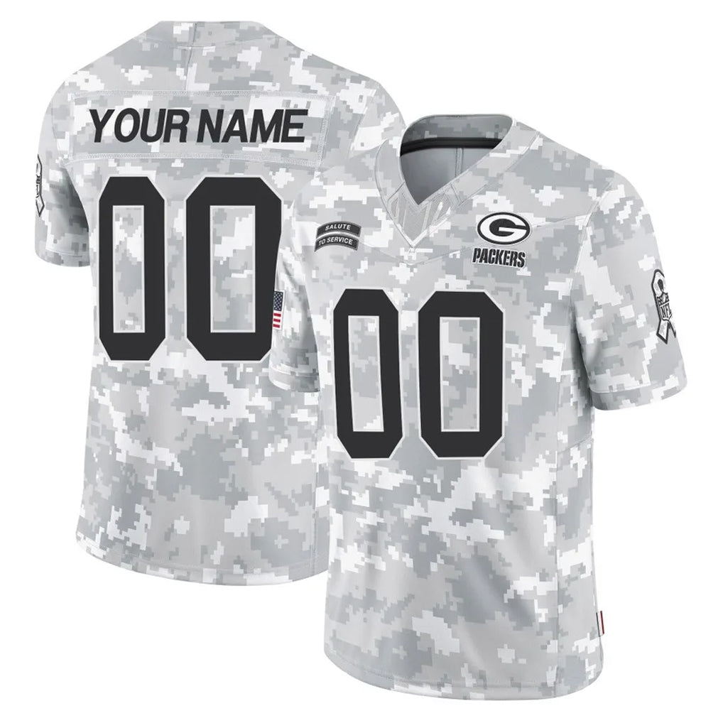 Kooe Custom GB.Packers Arctic Camo Salute To Service Limited Any Name & Numbers Stitched Jerseys