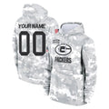 Kooe Custom GB.Packers Arctic Camo Salute to Service Hoodies Limited Game Any Name & Numbers Stitched Jerseys